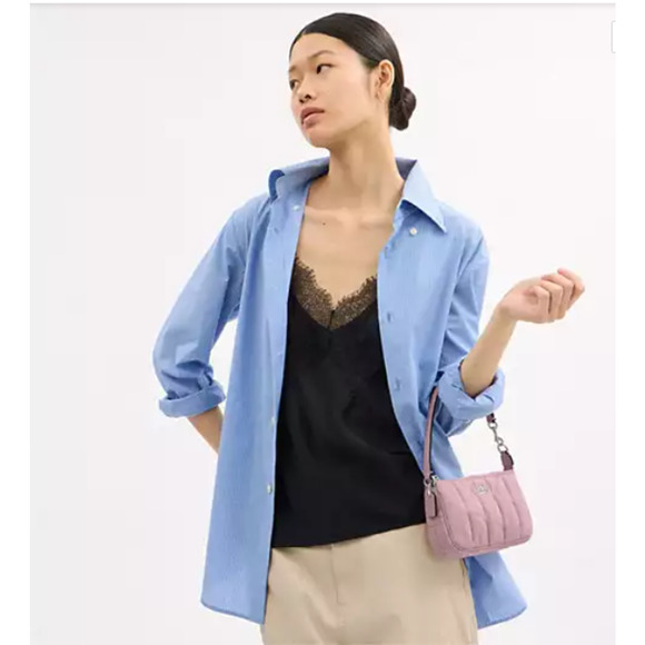 COACH Nolita 19 In Quilted Denim/Sv/Ballerina/Carnation CBK58 NWT - Picture 10 of 10